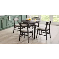 Watertown Black 5 Pc Round Dining Room with Upholstered Chairs