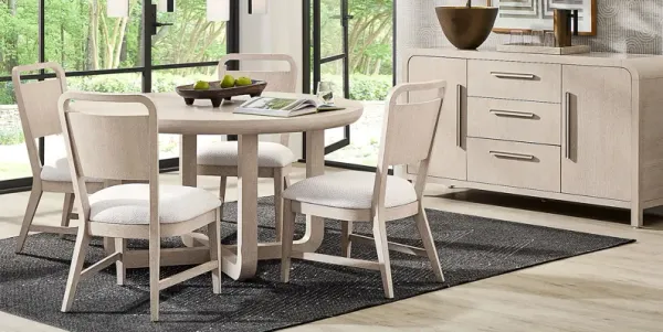 Canyon Light Gray 5 Pc Round Dining Room with Panel Back Chairs