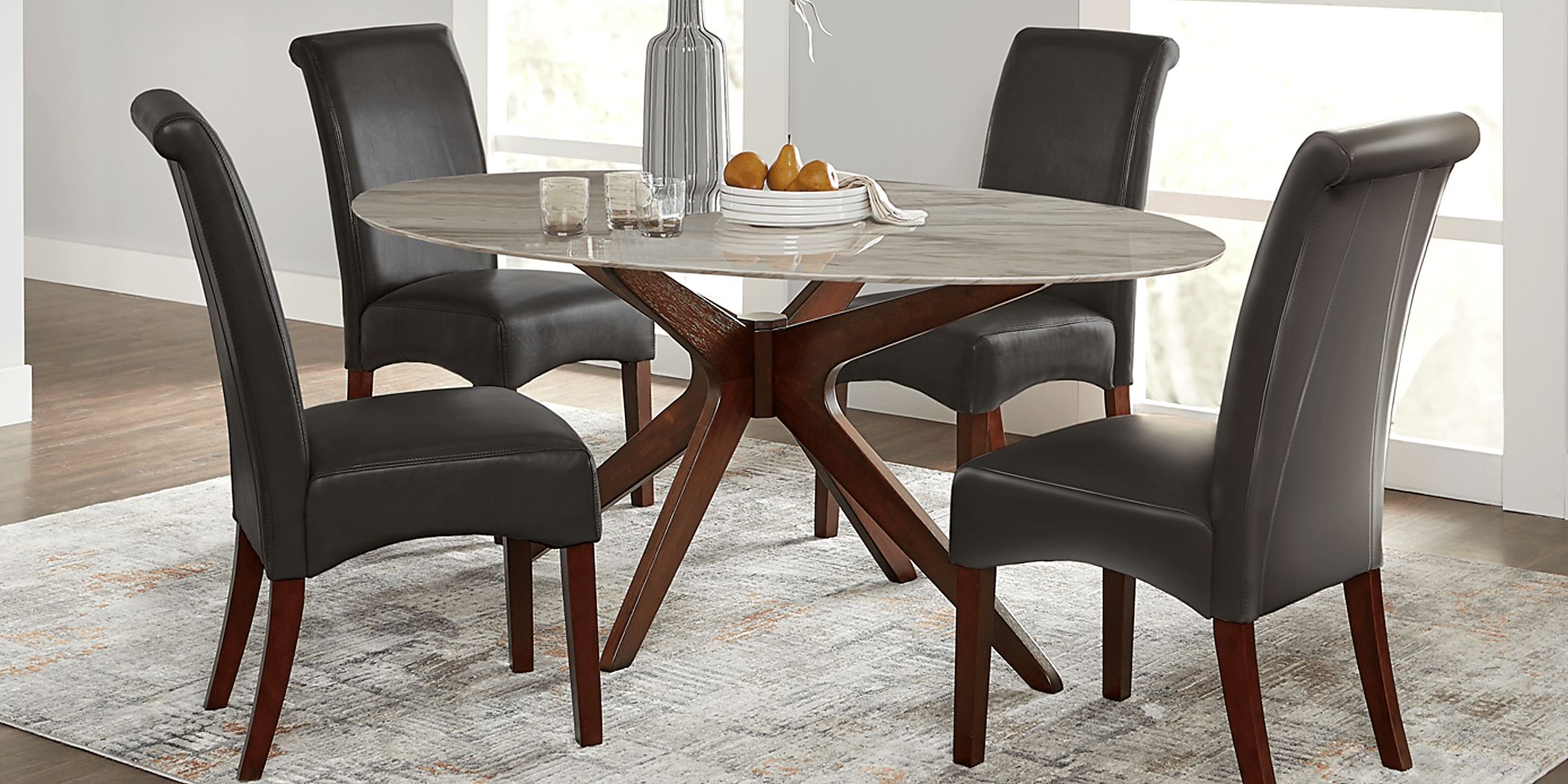 Delmon White Oval Dining Table