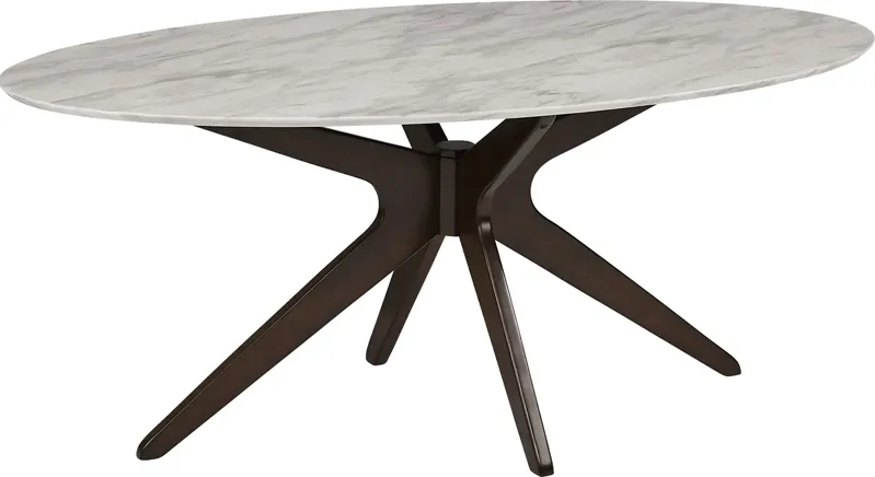 Delmon White Oval Dining Table