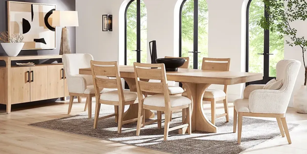 Callen Way Beige 5 Pc Trestle Dining Room with Side Chairs