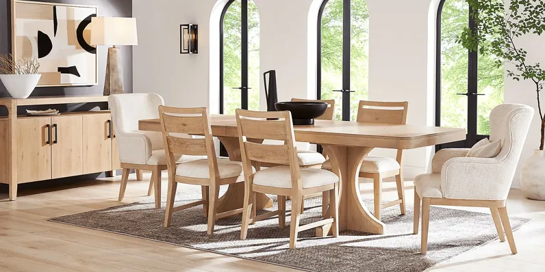 Callen Way Beige 5 Pc Trestle Dining Room with Side Chairs