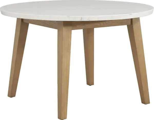 Viola Natural Round Marble Top Dining Table