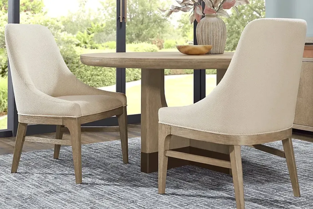 Halverson Honey 5 Pc Round Dining Room with Arm Chairs