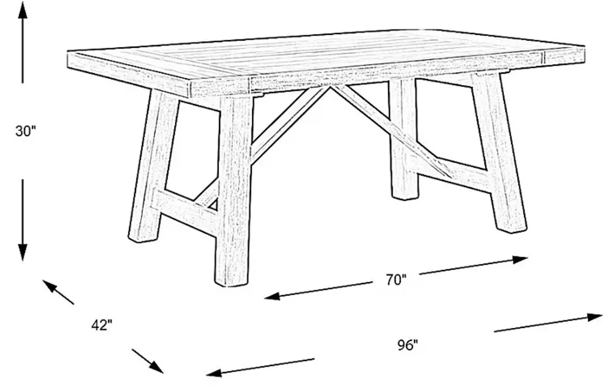 Acorn Cottage Brown Rectangle Trestle Dining Table