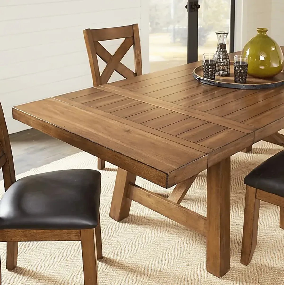 Acorn Cottage Brown Rectangle Trestle Dining Table