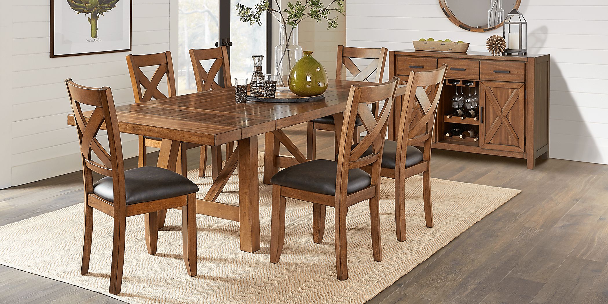 Acorn Cottage Brown Rectangle Trestle Dining Table