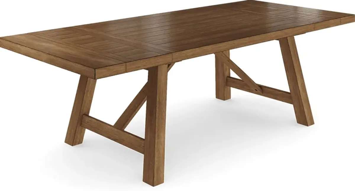 Acorn Cottage Brown Rectangle Trestle Dining Table