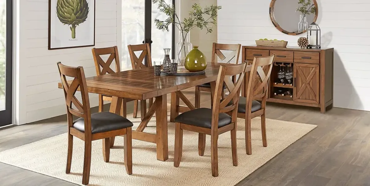 Acorn Cottage Brown 5 Pc Dining Room with X-Back Chairs