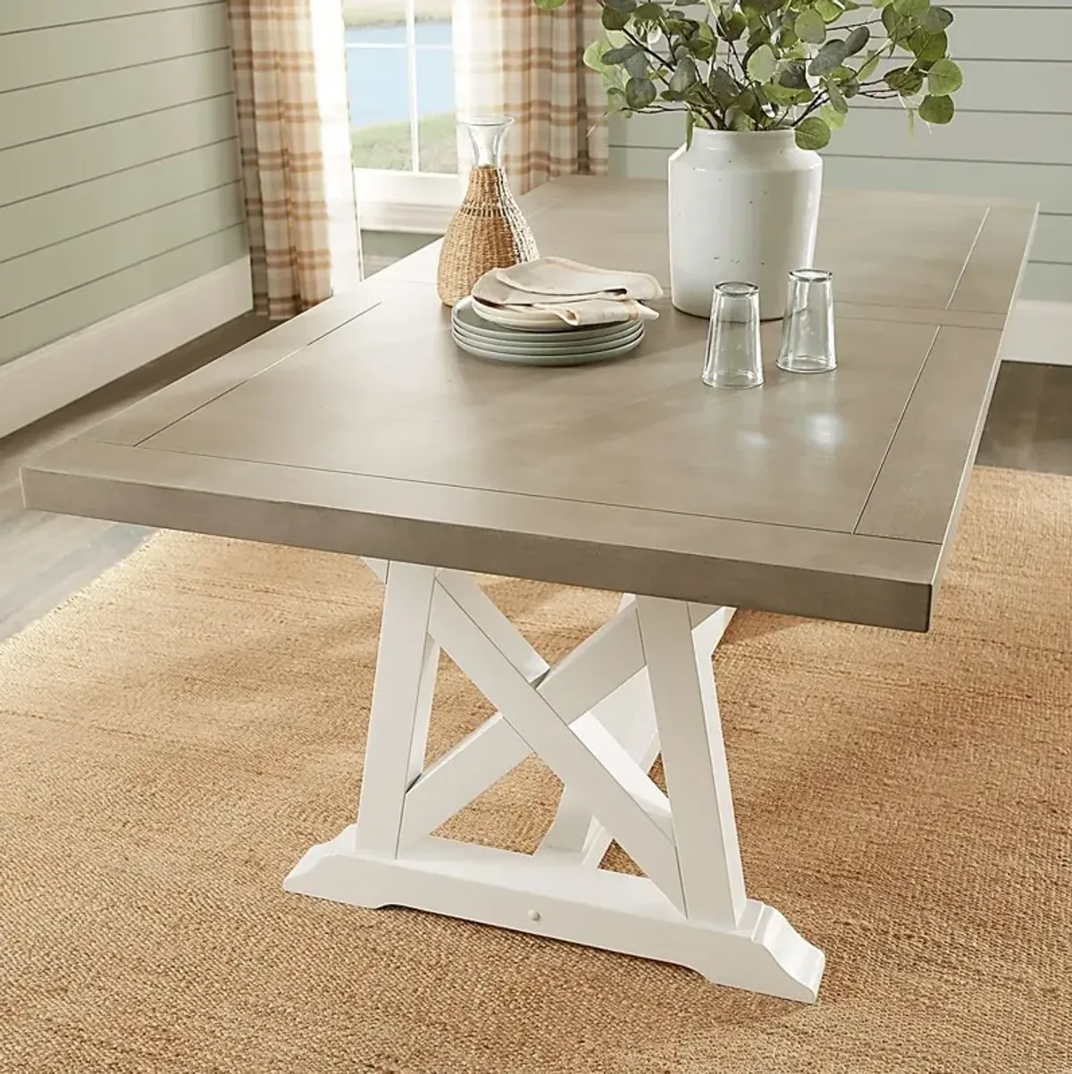 Hilton Head White Trestle Dining Table