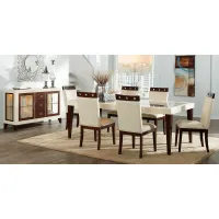 Savona Ivory 5 Pc Rectangle Dining Room with Wood Top Chairs