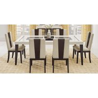 Savona Ivory 5 Pc Rectangle Dining Room with Wood Back Chairs
