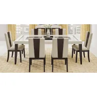 Savona Ivory 5 Pc Rectangle Dining Room with Wood Back Chairs