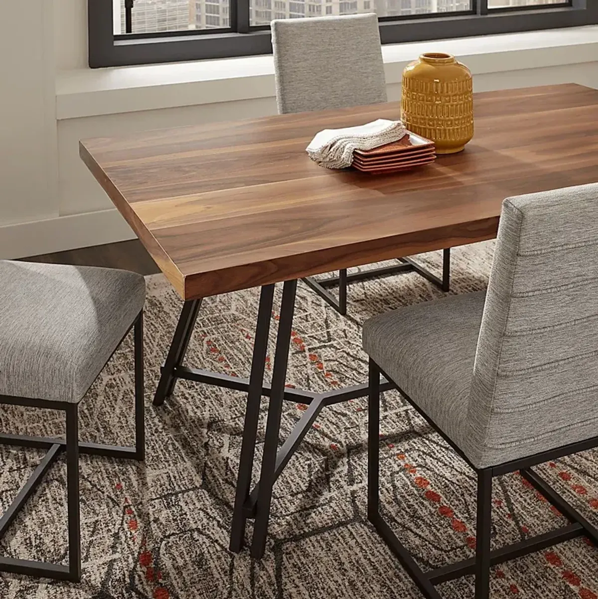 Loft Side Brown Rectangle Dining Table