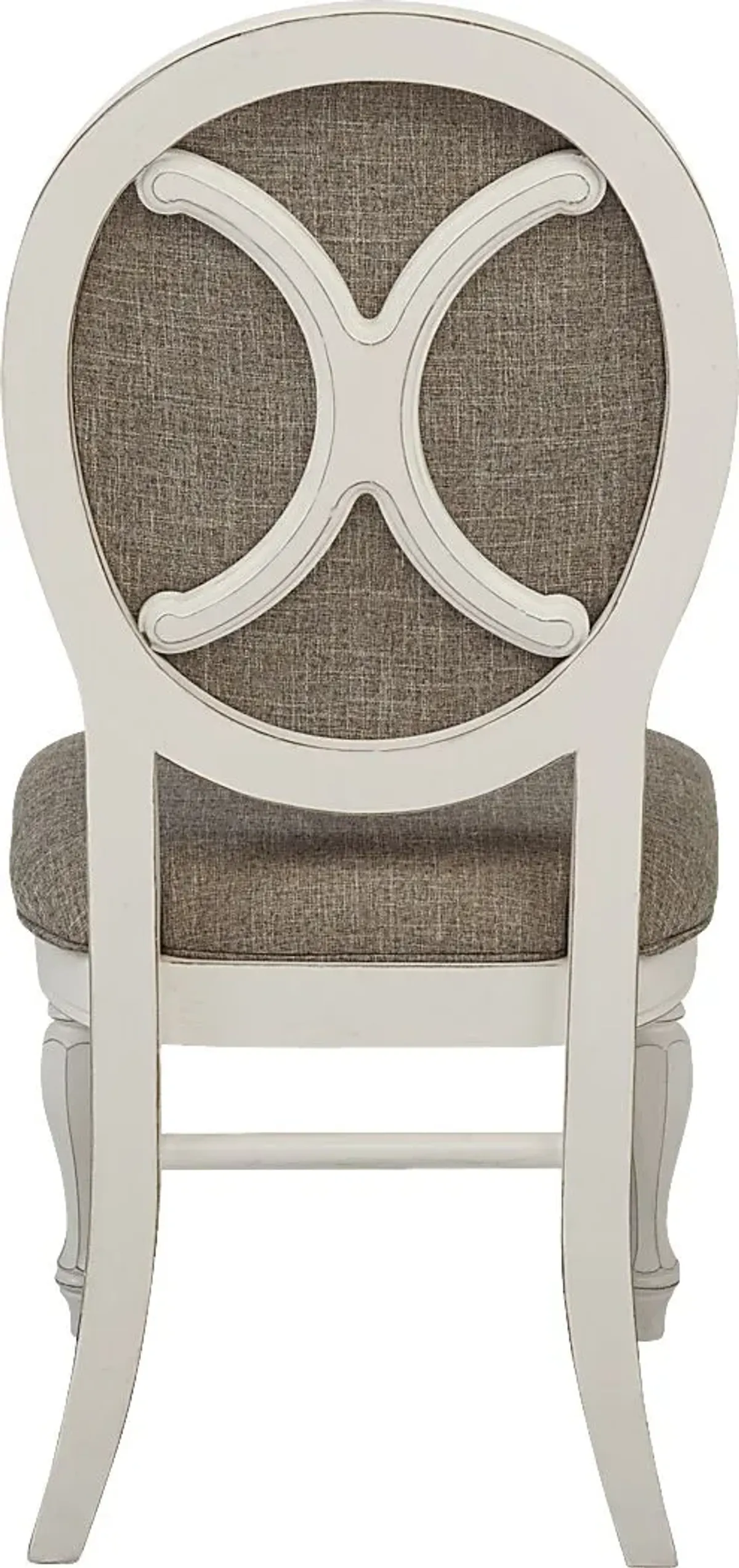 French Market White 5 Pc Round Dining Room with Oval Chairs