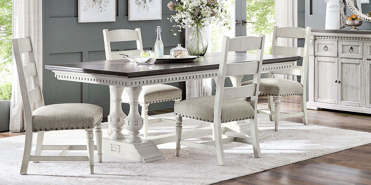 Crestwell Manor White 85 in. Dining Table