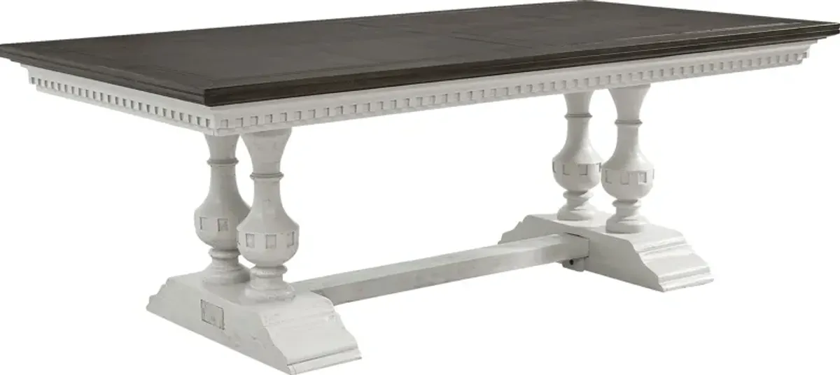 Crestwell Manor White 85 in. Dining Table