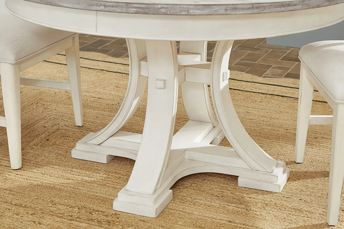 Lainey Cottage White Round Dining Table