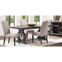 Sillsbee Place Black 5 Pc Rectangle Dining Room with Upholstered Chairs