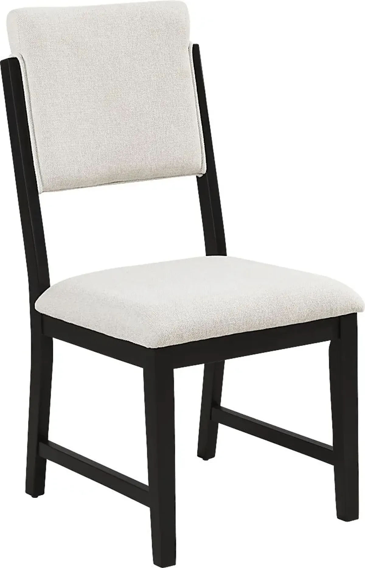 Rosolli Black 5 Pc Rectangular Dining Room with Beige Upholstered Chairs