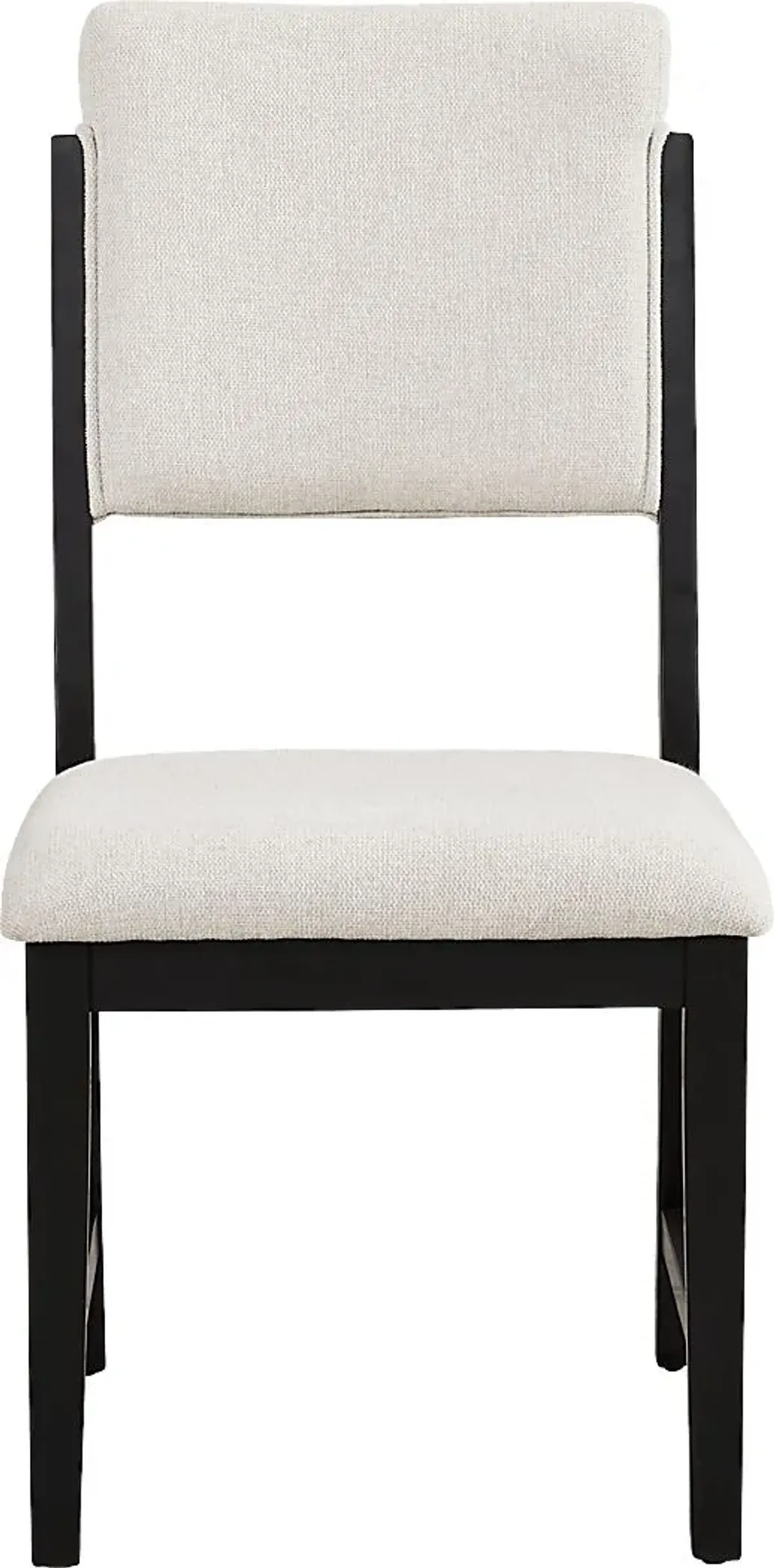 Rosolli Black 5 Pc Rectangular Dining Room with Beige Upholstered Chairs