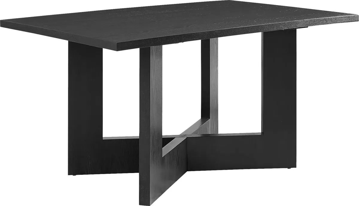 Rosolli Black 5 Pc Rectangular Dining Room with Beige Upholstered Chairs