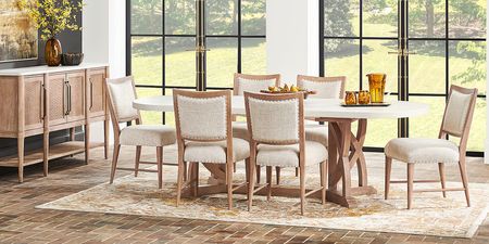 Oakwood Terrace Sand 5 Pc Dining Room with Upholstered Chairs