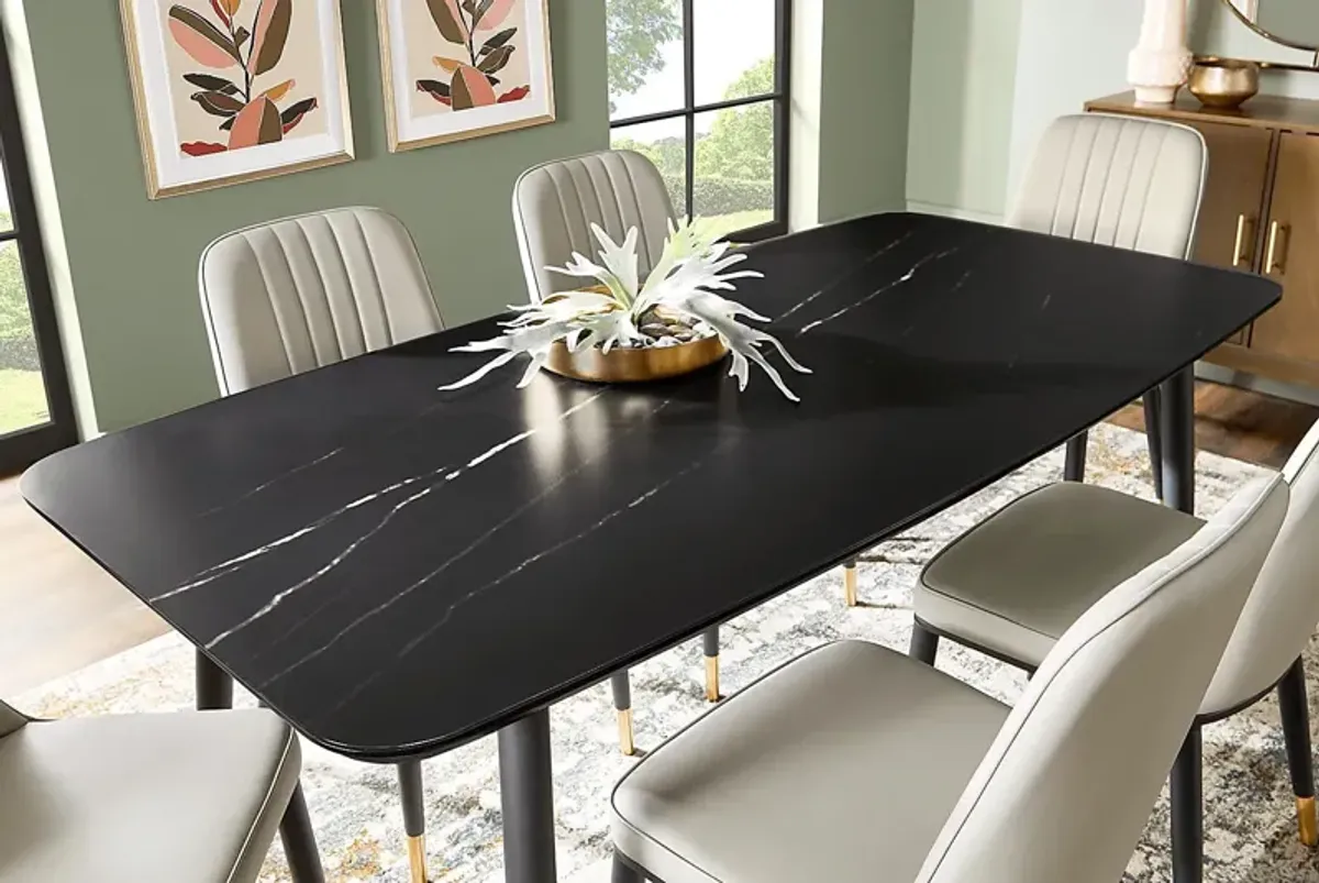 Portland Square Black Rectangle Dining Table