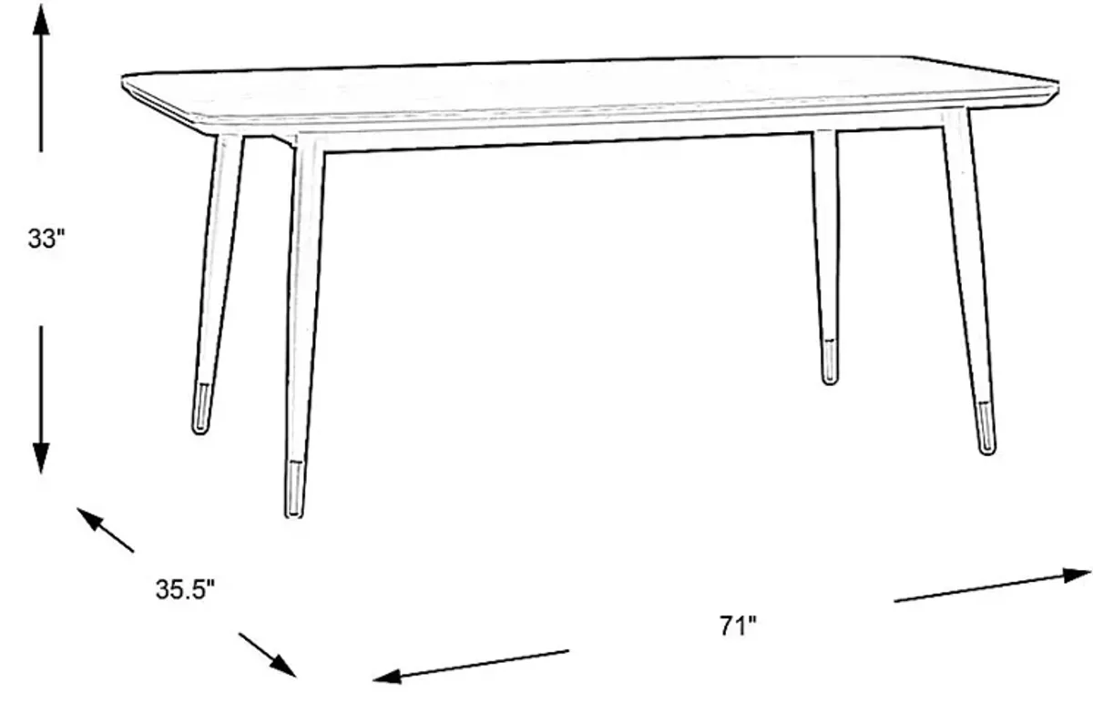 Portland Square Black Rectangle Dining Table