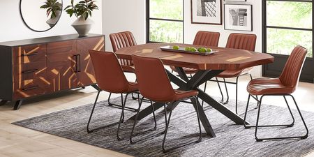 Seneca Cove Natural 5 Pc Dining Room with Emlyn Brown Side Chairs