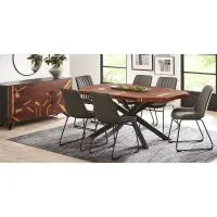 Seneca Cove Natural 5 Pc Dining Room with Emlyn Gray Side Chairs