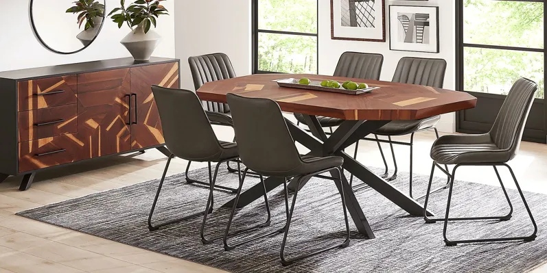 Seneca Cove Natural 5 Pc Dining Room with Emlyn Gray Side Chairs