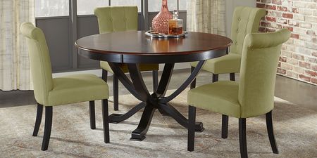 Orland Park Black 5 Pc Dining Set with Green Chairs
