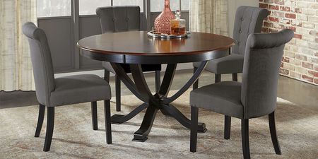 Orland Park Black 5 Pc Dining Set with Gray Chairs