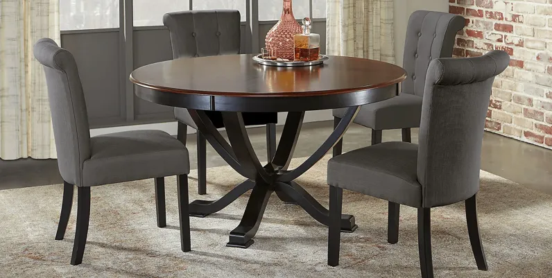 Orland Park Black 5 Pc Dining Set with Gray Chairs