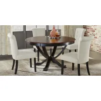 Orland Park Black 5 Pc Dining Set with White Chairs