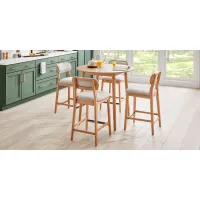 Watertown Natural 5 Pc Round Counter Height Dining Room with Upholstered Stools