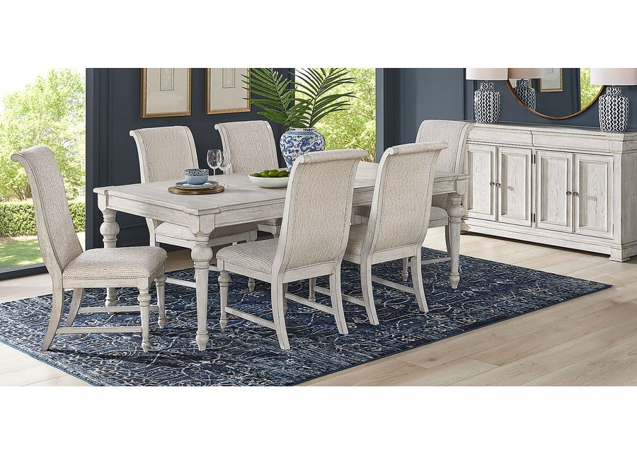 Landon Creek White 5 Pc Rectangle Dining Room with Upholstered Side Chairs