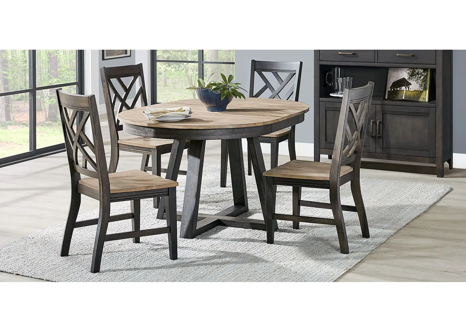 Beacon Street Brown 5 Pc Round Dining Room