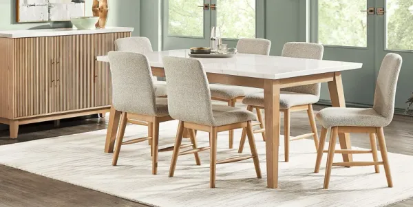 Viola Natural 5 Pc Marble Top Dining Room