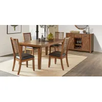 Acorn Cottage Brown 5 Pc Dining Room with Ladder Back Chairs