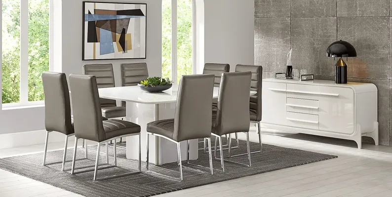 Tobian White 5 Pc Dining Room with Linton Park Side Chairs