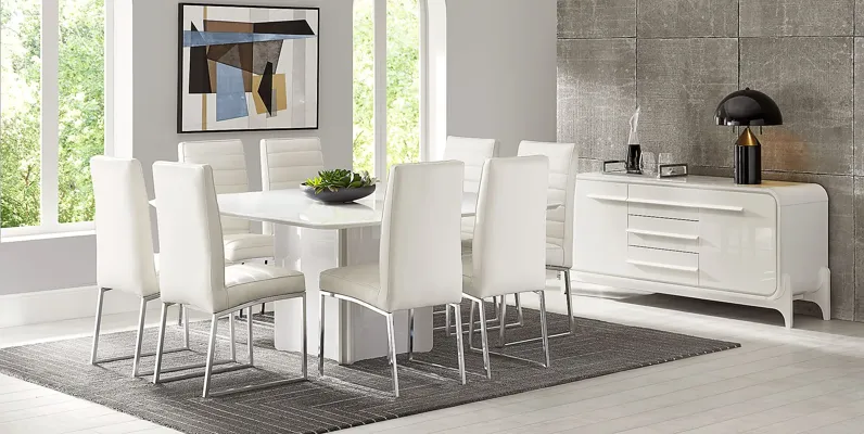 Tobian White 5 Pc Dining Room with Linton Park Side Chairs