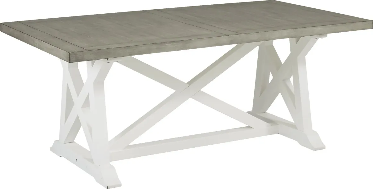 Hilton Head White 5 Pc Trestle Dining Room with Graphite Chairs