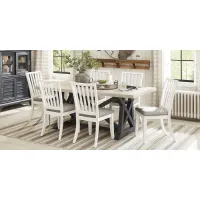 Hilton Head Graphite 5 Pc Trestle Dining Room with White Chairs