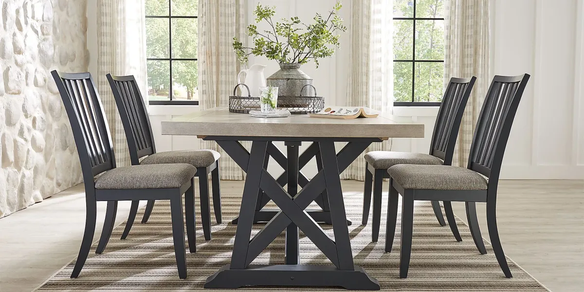 Hilton Head Graphite 5 Pc Trestle Dining Room