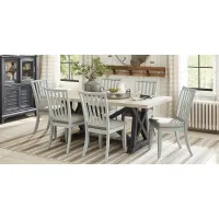 Hilton Head Graphite 5 Pc Trestle Dining Room with Mint Chairs