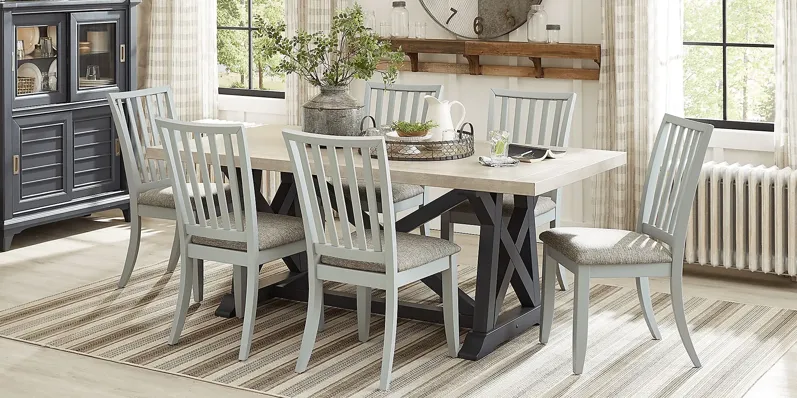 Hilton Head Graphite 5 Pc Trestle Dining Room with Mint Chairs