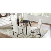 Colonia Hills Espresso 5 Pc 72 in. Rectangle Dining Room with White Chairs