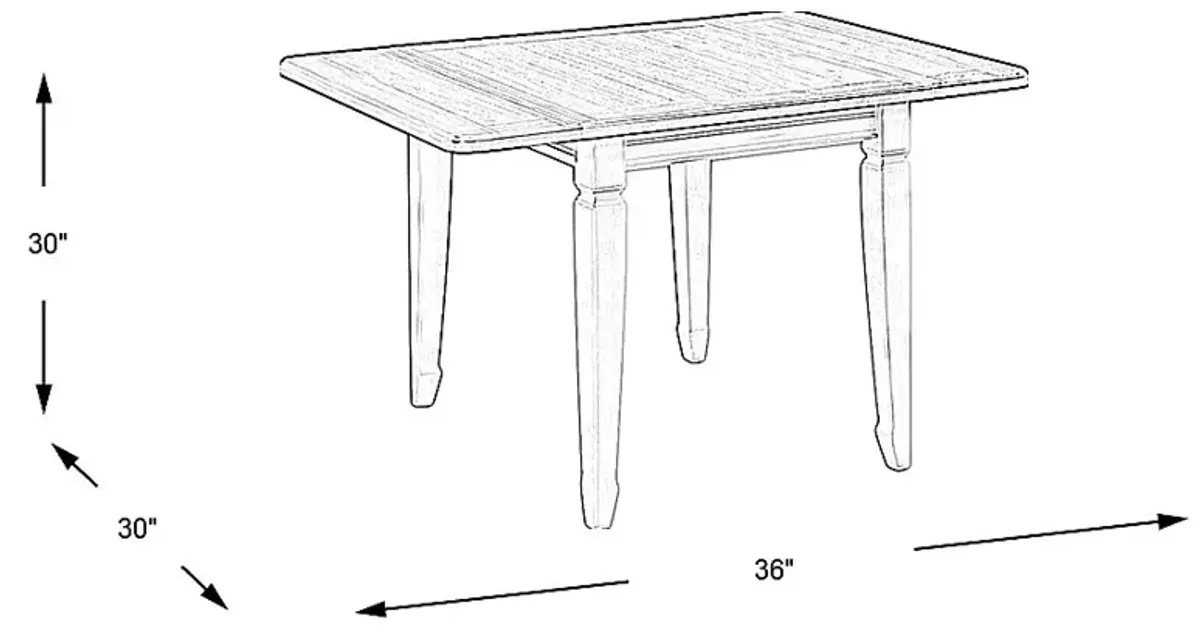 Country Lane Antique White Drop Leaf Dining Table